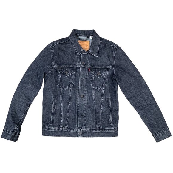 VINTAGE Levi's Trucker Denim Jacket Gray Small - Picture 2 of 7